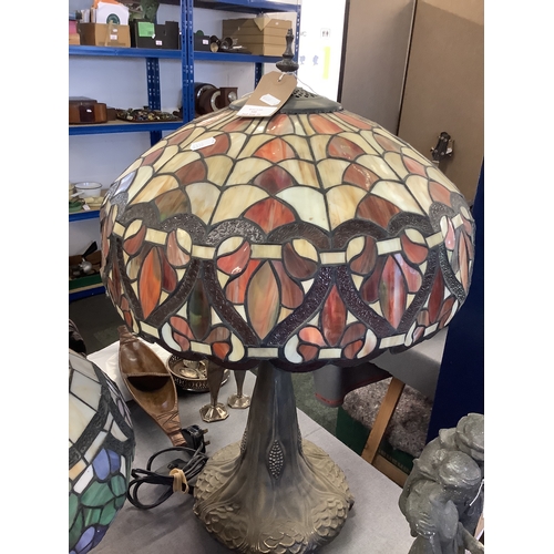 340 - A large Tiffany style lamp, shade A/F