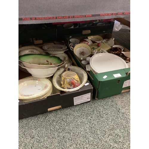 398 - Two boxes of assorted china