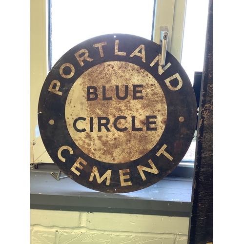 461 - A vintage 'Portland Blue Circle Cement' metal sign