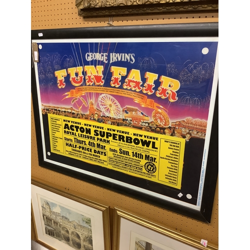 475 - A framed George Irvin's Fun Fair Acton Superbowl poster