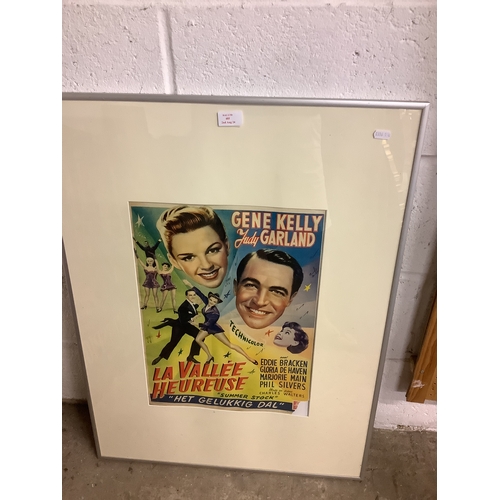 485 - A framed Gene Kelley & Judy Garland poster La Vallee