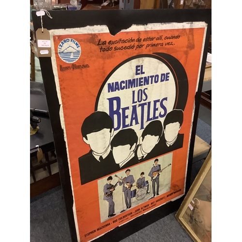 491 - An Izaro Films vintage 'Beatles' poster on board