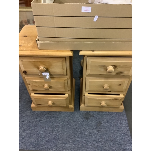 512 - A pair of pine three drawer bedsides