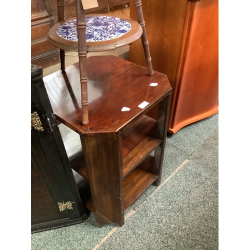 544 - A stained wood three tier side table