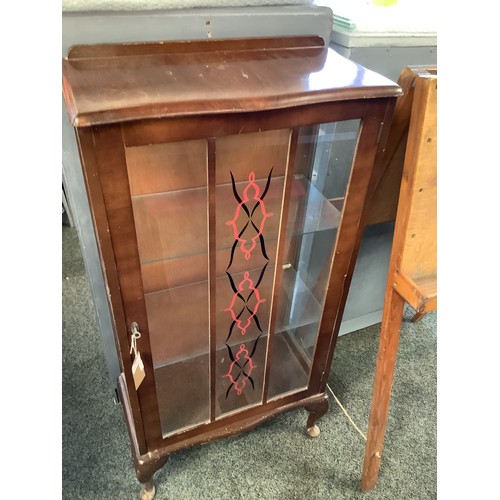 556 - A vintage glass display cabinet