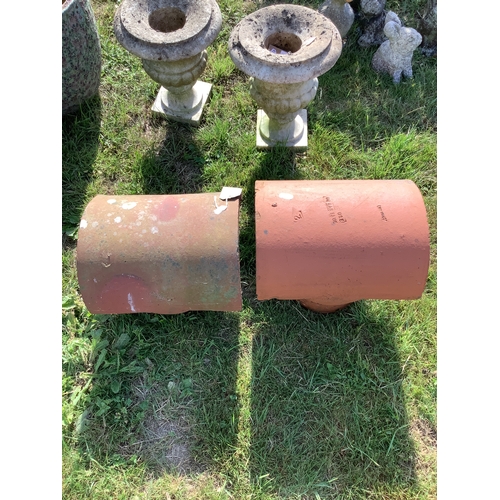 293 - Two terracotta chimney cowlings