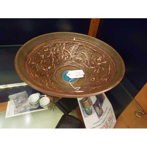 11 - A possibly Turkish blessing bowl with crackle glaze centre