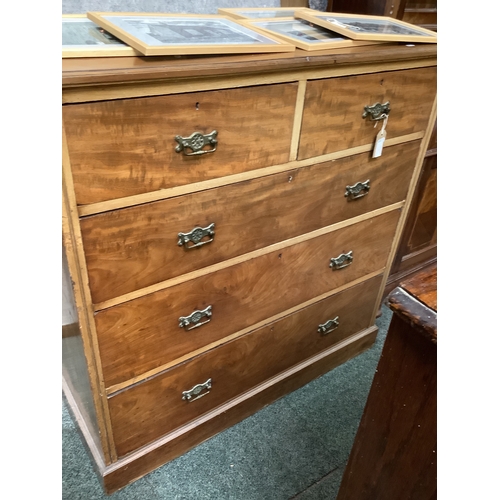 488 - A mahogany chest of two short over three long drawers