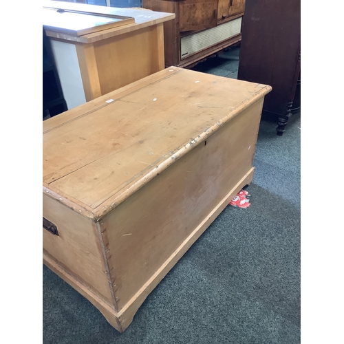 535 - An antique pine linen trunk