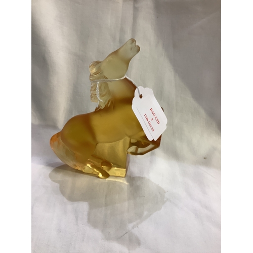 3 - A signed Lalique amber Kazak horse