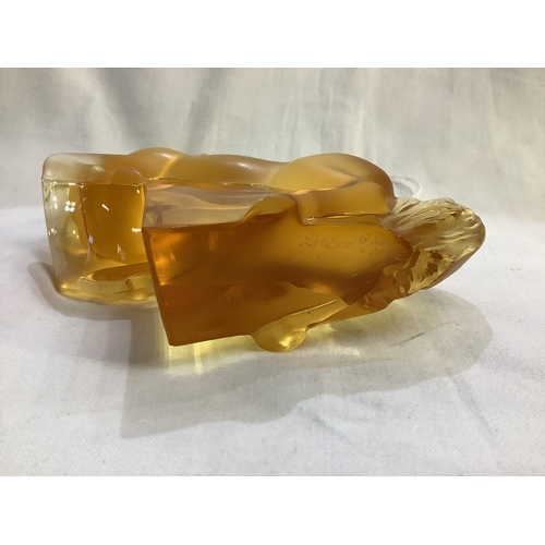 3 - A signed Lalique amber Kazak horse