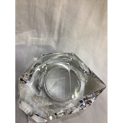 11 - A Saint Louis of France signed crystal glass candle holder