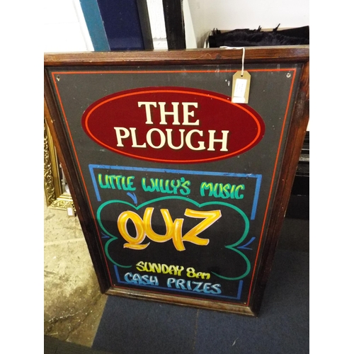 345 - The Plough pub sign advertising notice board