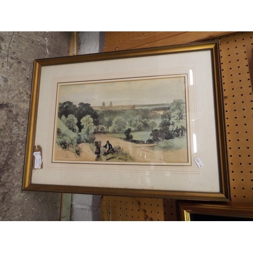 352 - A print depicting a palace scene signed lower left