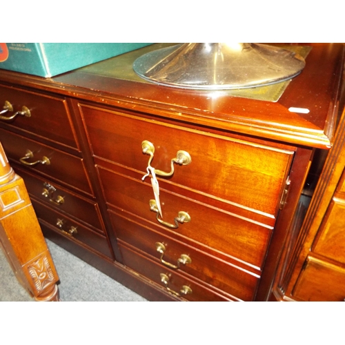 385 - A stained wood file cabinet