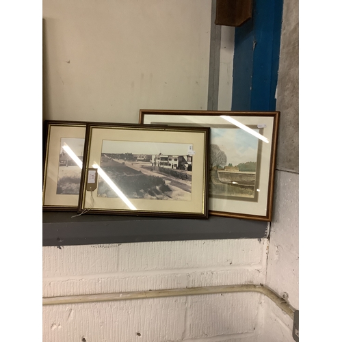 377 - Two mounted framed and glazed photographs of Greatstone together with a mounted framed and glazed wa... 