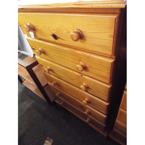 442 - A honey pine six drawer chest