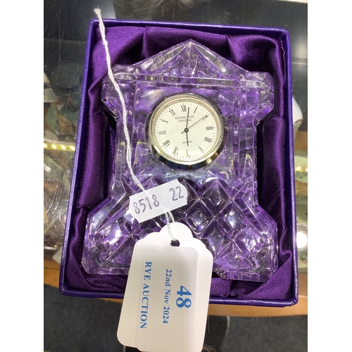 48 - A boxed Edinburgh Crystal mantel clock