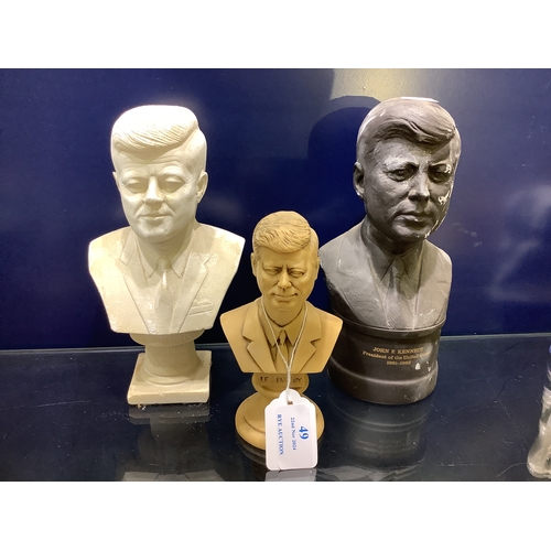 49 - Three busts of J F Kennedy