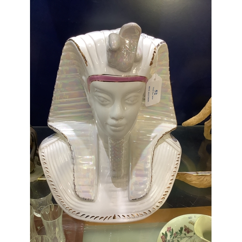 52 - A ceramic bust of an Egyptian Pharaoh