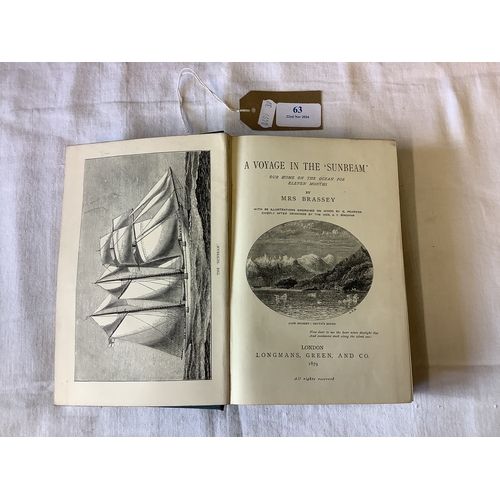 63 - A volume 'A Voyage in the Sunbeam' by Mrs Brassey