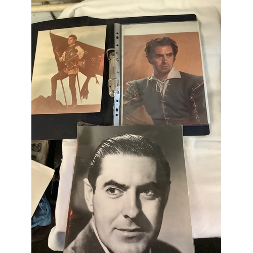 82 - A mixed selection of ephemera relating to Tyrone Power to include poster, photographs, two autograph... 