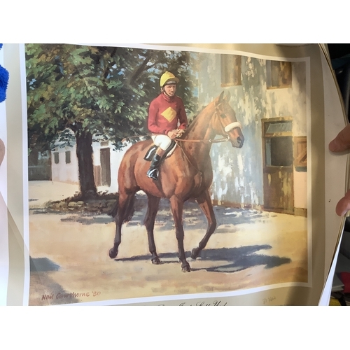 66 - A mixed selection of assorted pictures and poster depicting Red Rum