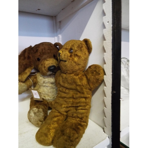 527 - A vintage teddy bear and teddy dog