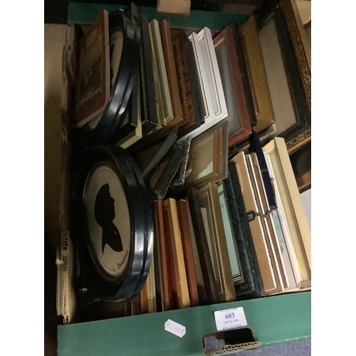 603 - A box of assorted picture frames