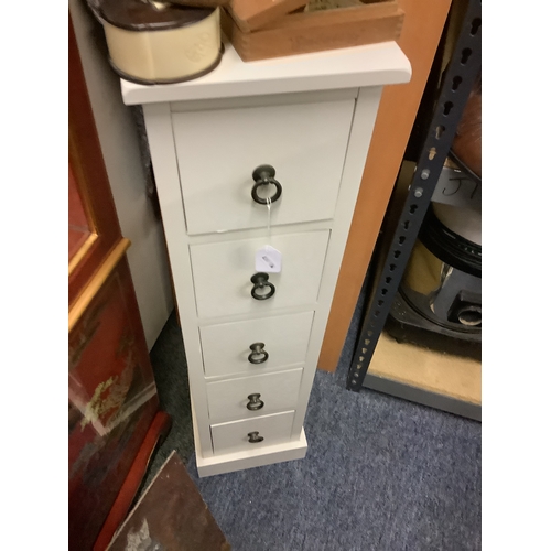 606 - A white painted five drawer bathroom cabinet