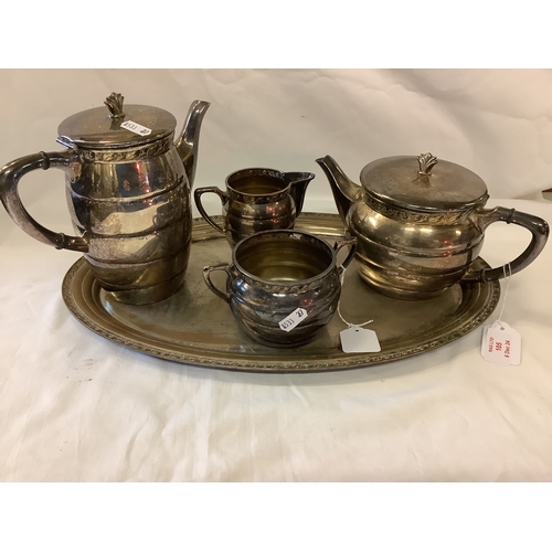 105 - A silver-plated tea set and tray