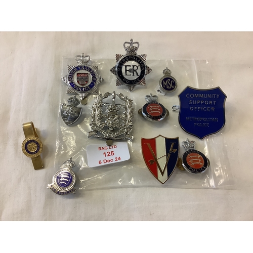 125 - A mixed selection of Police badges to include British Transport, Metropolitan, War Reserve etc