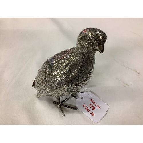 179 - A London 1965 silver partridge by Edward Barnard