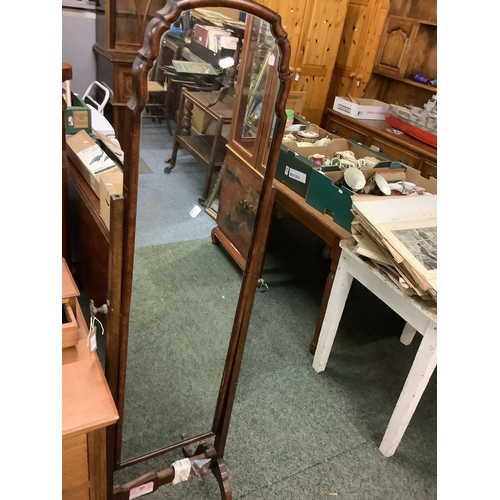 536 - A mahogany framed cheval mirror