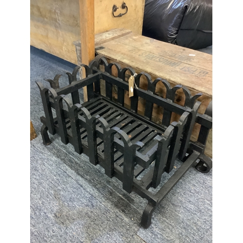 572 - A vintage wrought iron fire basket