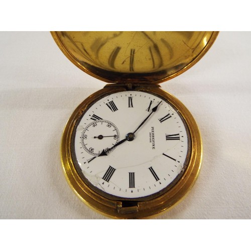 246A - A yellow metal pocket watch with chain