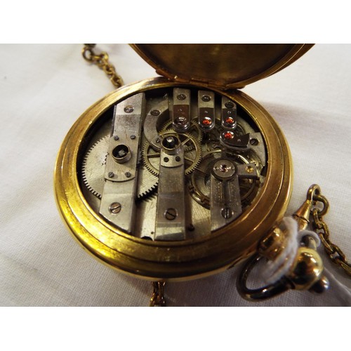 246A - A yellow metal pocket watch with chain