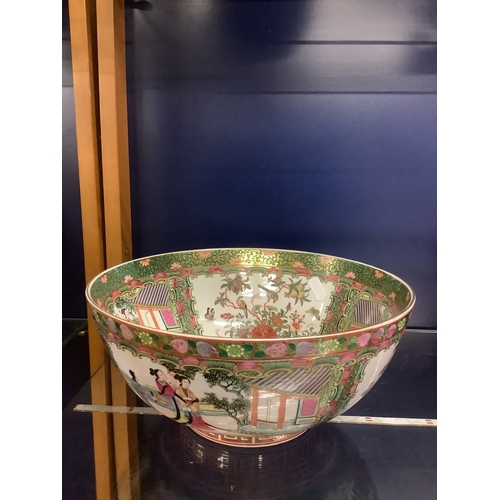 7 - A Chinese famille rose bowl with 'Love Story' decoration, marks to base