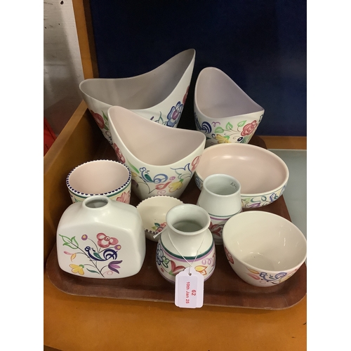 62 - A selection of Poole Pottery vases, bowls etc