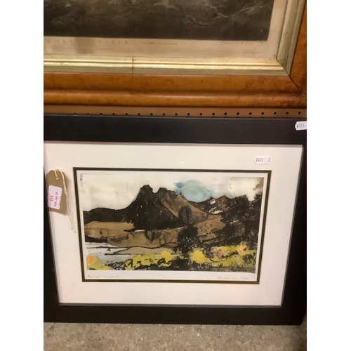 375 - A mounted framed and glazed watercolour depicting 'Ben Loual, Sutherland', signed lower right Christ... 