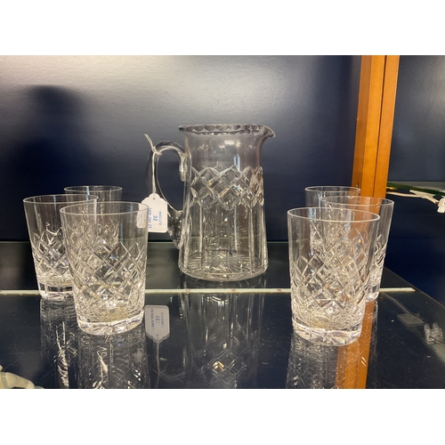 32 - A Tudor Crystal lemonade set comprising of jug and six tumblers