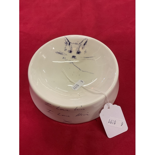 11 - A signed Tracey Emin cat bowl