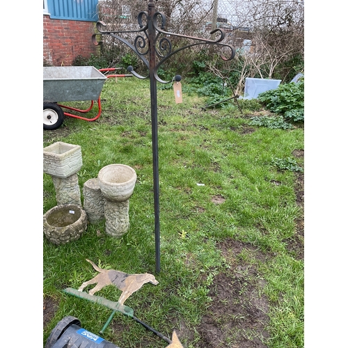 518 - A metal bird feeder stand and weather vane A/F