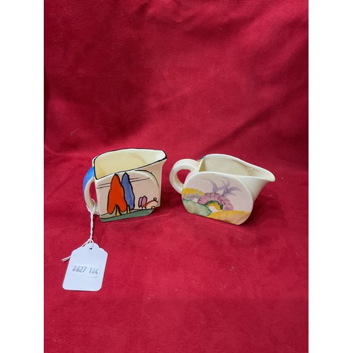 125 - Two Clarice Cliff 'Bizarre' cream jugs