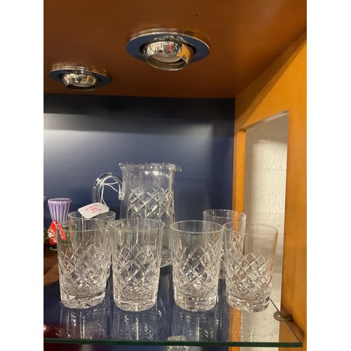 148 - A Tudor Crystal lemonade set comprising of jug and six tumblers