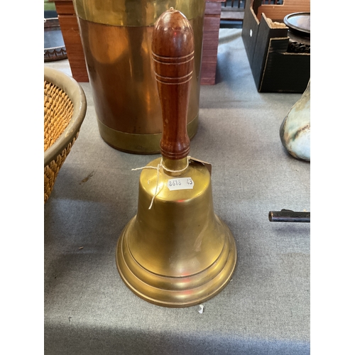 408 - A vintage brass hand bell