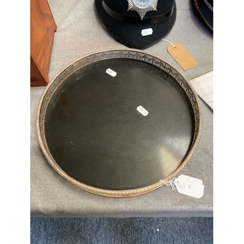 423 - A silver-plated circular tray