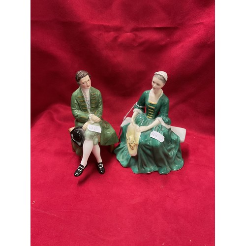 39 - Two Royal Doulton figures 'Lady & Gent From Williamsburg' 1959 HN 2228/2227