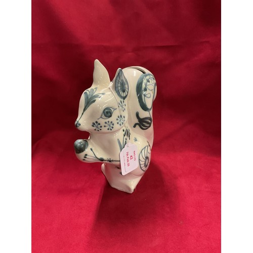 43 - A David Sharp Squirrel money box in blue colour way