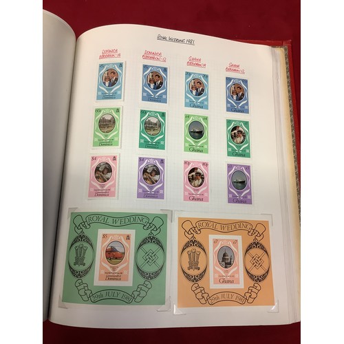 182 - An album housing a selection of 1981 Royal Wedding and others mainly mint stamps to include Antigua,... 